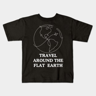 Travel Around The Flat Earth Kids T-Shirt